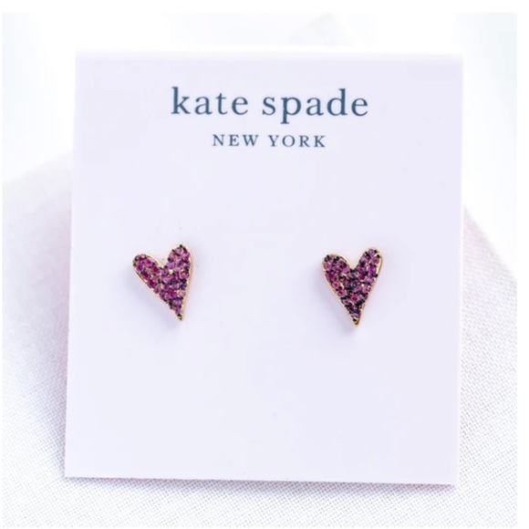 KATE SPADE Pink Gold Stud Sweetheart Earrings